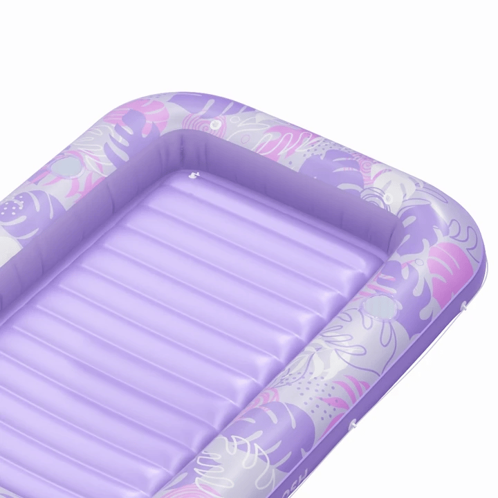 SLOOSH Tropical Inflatable Tanning Pool, Aqua Blue Tropical, 85