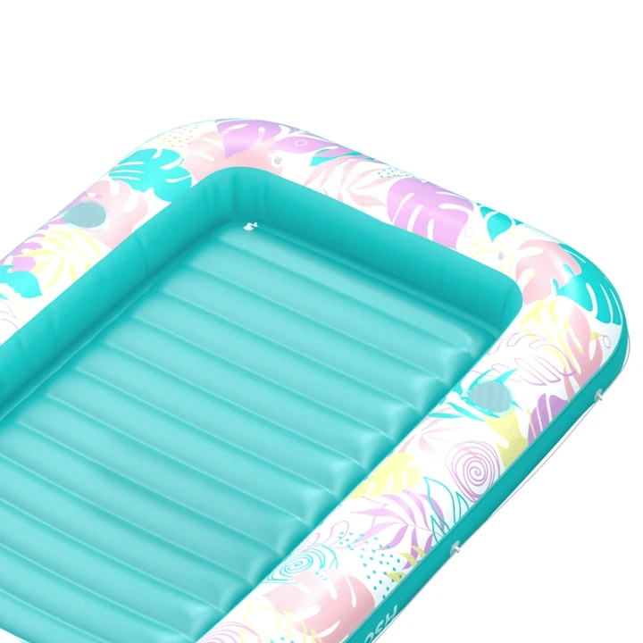 SLOOSH Tropical Leaves Inflatable Tanning Pool, Tropical Blue, 70