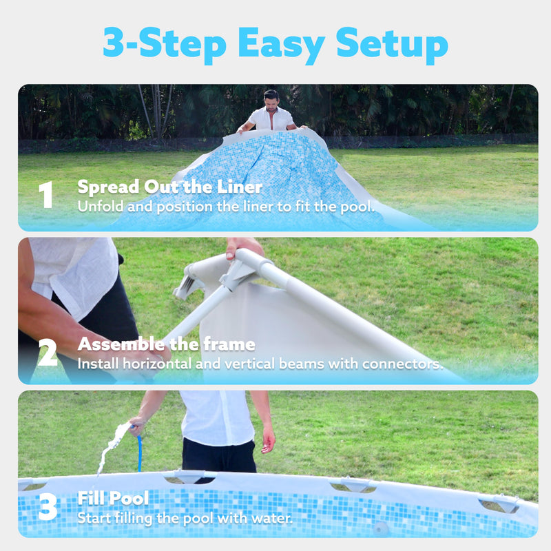 SLOOSH Round Above Ground Pool - 15ft x 42inch