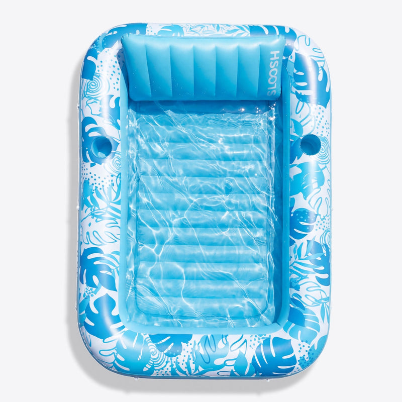 SLOOSH Inflatable Tanning Pool Lounger Float, Cyan Pink XL, 85