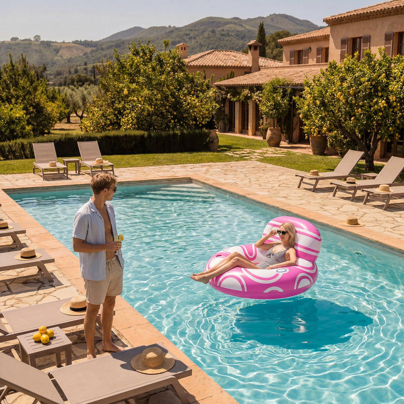 SLOOSH Inflatable Pool Floats Chair with Big Backrest, Pink, 42
