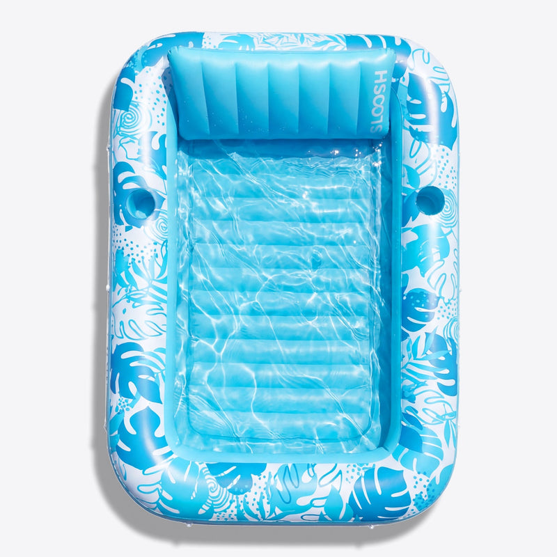 SLOOSH Tropical Leaves Inflatable Tanning Pool, Tropical Blue, 70