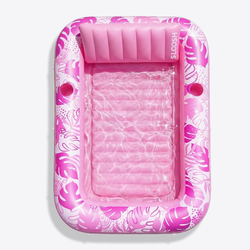 SLOOSH Tropical Leaves Inflatable Tanning Pool, Tropical Blue, 70