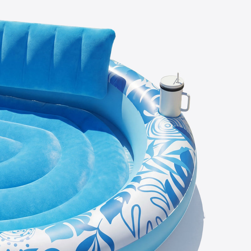 SLOOSH Inflatable Round Float  Float Tanning Pool, Blue, 72