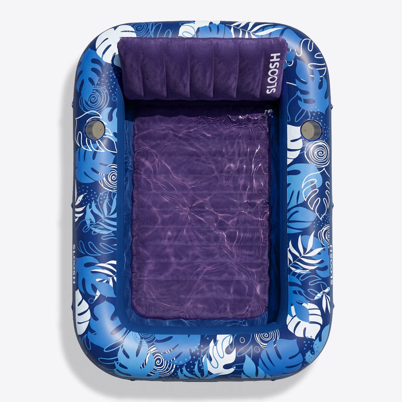 SLOOSH Inflatable Tanning Pool Lounger Float, Dark Blue-XL, 85