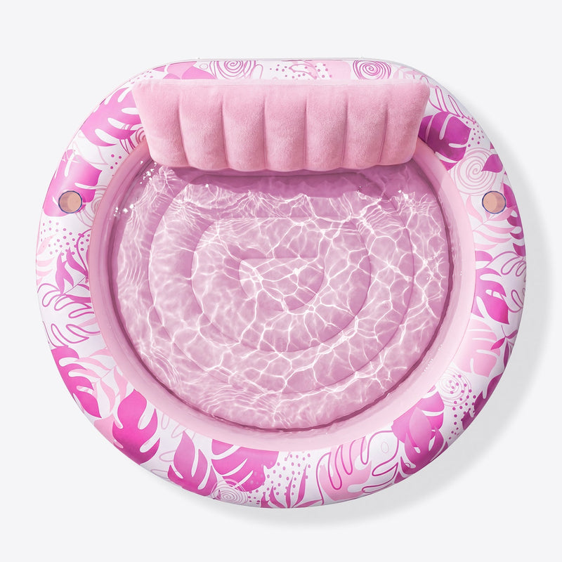 SLOOSH Inflatable Pool Float Lounge Round Tanning Pool, Cyan, 72