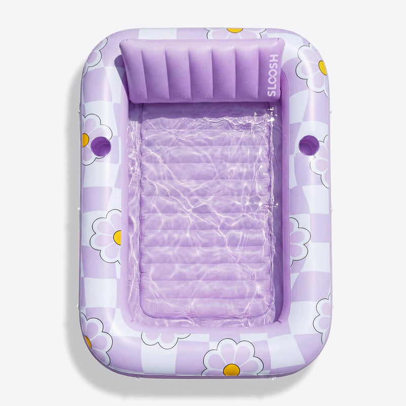 SLOOSH Inflatable Tanning Pool Lounger Float, Purple Chase Flower Bloom State, 70