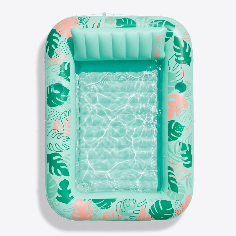 SLOOSH Inflatable Tanning Pool Lounger Float, Blue Checker, 70