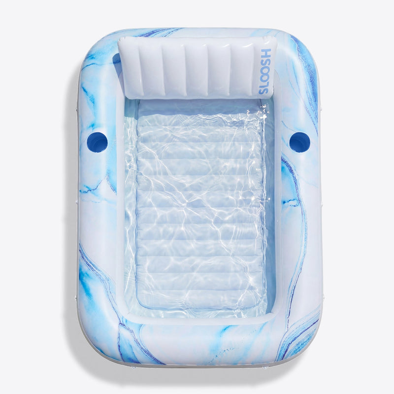 SLOOSH Inflatable Tanning Pool Lounger Float, Blue Checker, 70