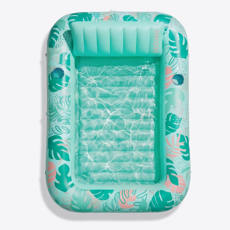 SLOOSH Tropical Inflatable Tanning Pool, Purple Tropical, 85