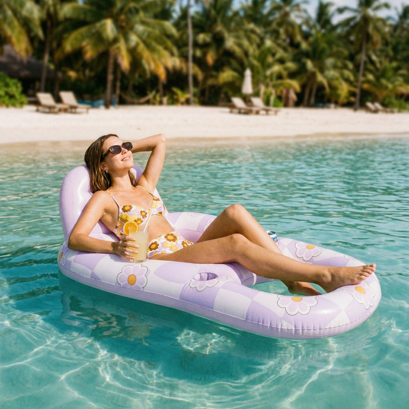 SLOOSH Purple Chase Flower Lounger with Ring Best Value Bundle